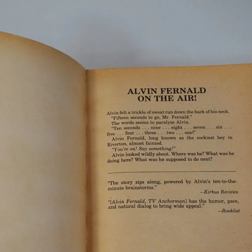 Alvin Fernald TV Anchorman By Clifford B Hicks 1980 Bantam Skylark Paperback